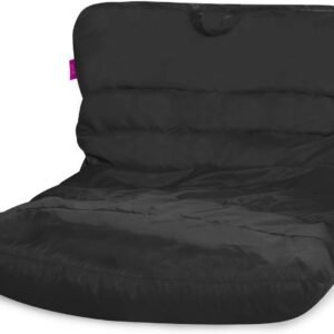 Posh Creations Structured Comfy Seat for Bedrooms and Dorm Rooms, Large Bean Bag Chair, Laguna Lounger, Black