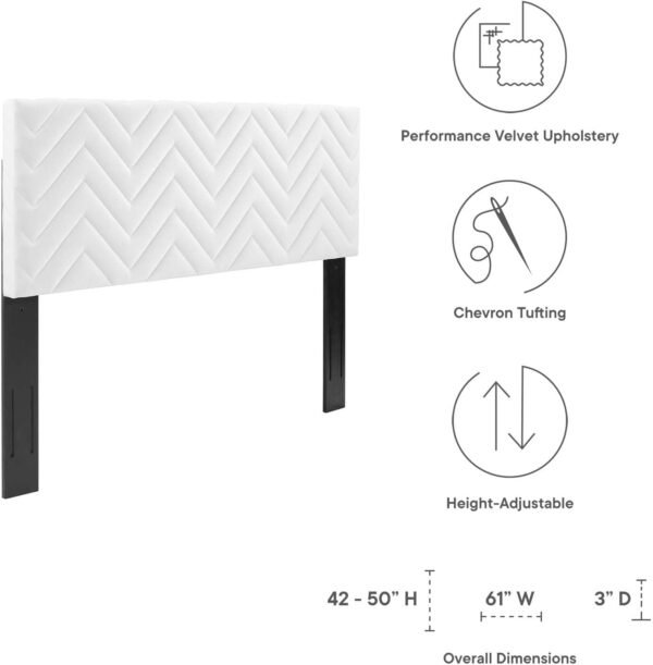 Modway Chevron Adjustable, Twin, White - Image 6