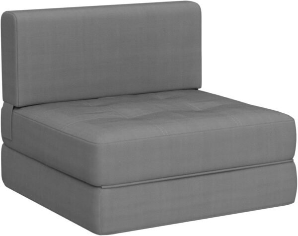 Aiho Folding Sleeper Sofa Chair Bed, Memory Foam Floor Couch, Modern Linen Fabric Removable Cover, for Living Room/Apartment/Dorm/Loft (Light Grey) - Image 5