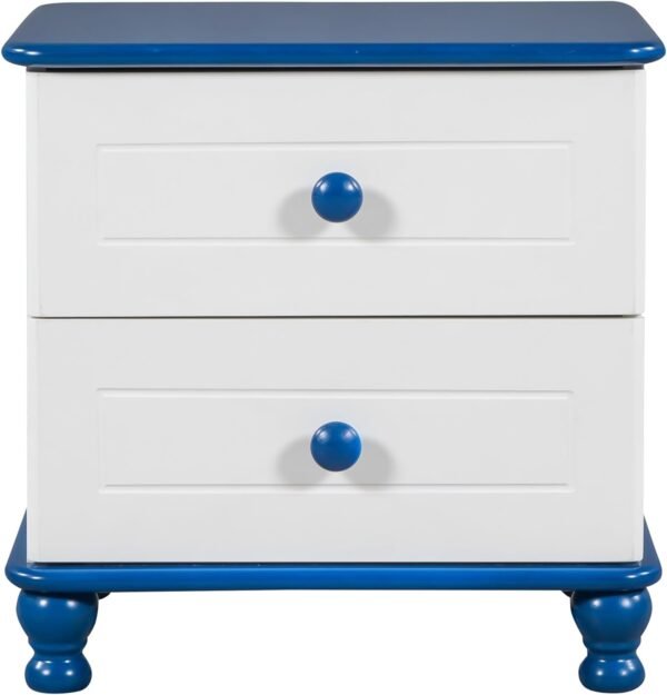 TRIPLE TREE Wooden Nightstand with 2 Drawers,Children Bedside Table Furniture,End Table Side Table Night Stand for Bedroom,Living Room,Sofa Couch,Office,College Dorm,White+Blue - Image 5