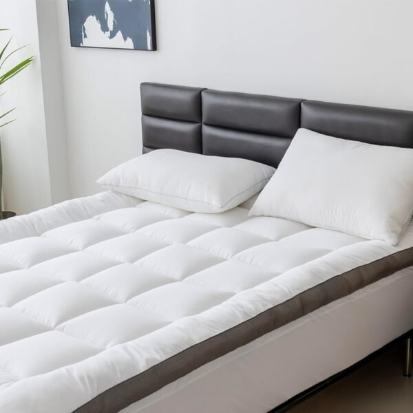 Ultimate Comfort and Cooling: 100% Cotton 2" Thick Twin XL Mattress Topper - Luxurious Softness, Good for Back Pain, Revolutionary Cooling Technology, No-Slip Design, Ideal for Deep Sleep Mattress Pad - Image 2