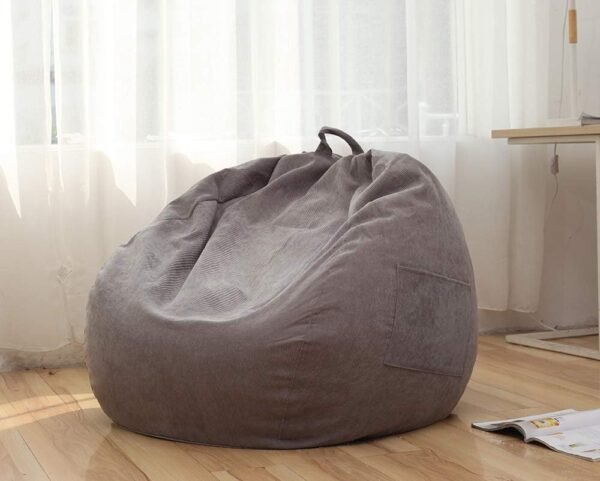 Stuffed Animal Storage Bean Bag Chair Cover (No Filler) for Kids and Adults.Soft Premium Corduroy Stuffable Beanbag for Organizing Children Plush Toys or Memory Foam Extra Large 300L (Grey) - Image 7