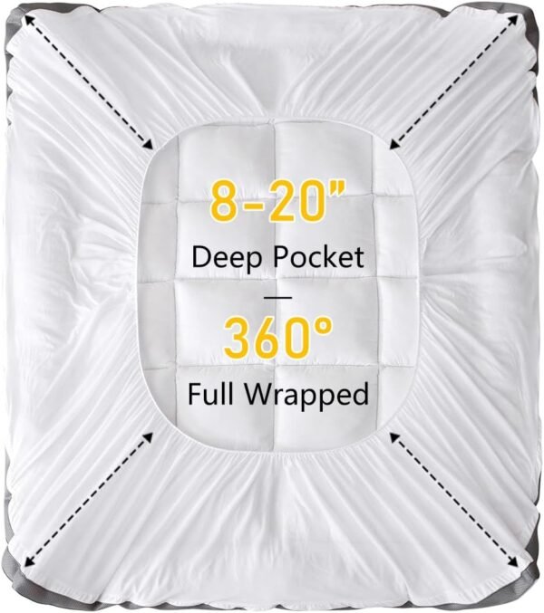 Ultimate Comfort and Cooling: 100% Cotton 2" Thick Twin XL Mattress Topper - Luxurious Softness, Good for Back Pain, Revolutionary Cooling Technology, No-Slip Design, Ideal for Deep Sleep Mattress Pad - Image 7