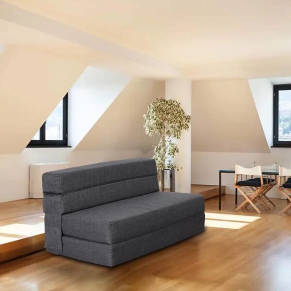 ANONER Fold Sofa Bed Couch Memory Foam with Pillow Futon Sleeper Chair Guest Bed and Fold Out Couch, Washable Cover Twin Size, Dark Gray - Image 5