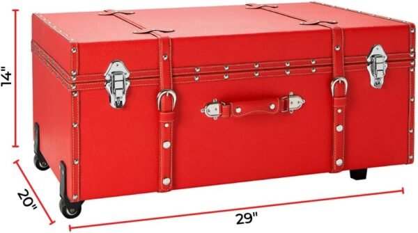 DormCo Texture® Brand Wheeled Storage Trunk - Red - Image 5