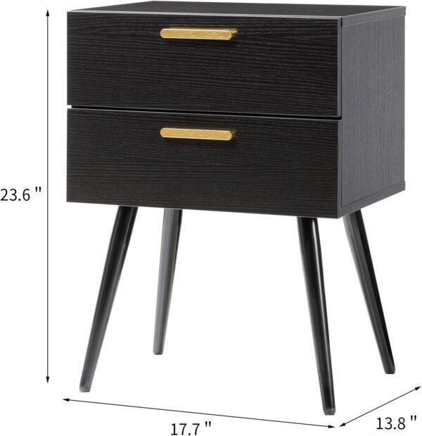 Modern Nightstand, Modern 2-Drawer Side Table, Stylish and Exquisite End Table/Bedside Table for Bedroom, Living Room, Office and College Dorm - Image 2