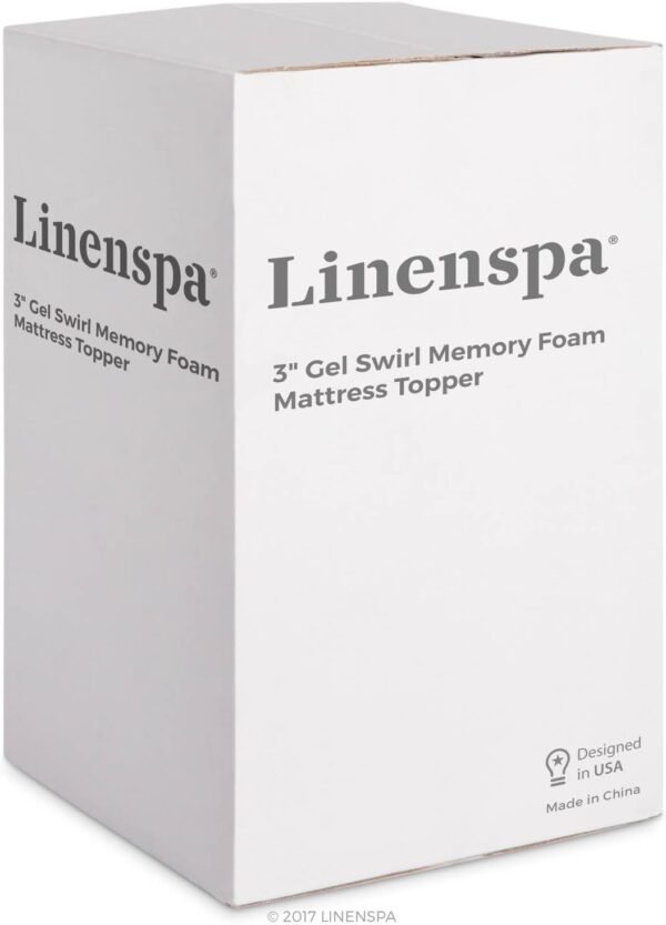 LINENSPA 3 Inch Gel Swirl Memory Foam Mattress Topper – Cooling Gel Infused – Pressure Relieving – CertiPUR Certified - Twin XL - Image 6