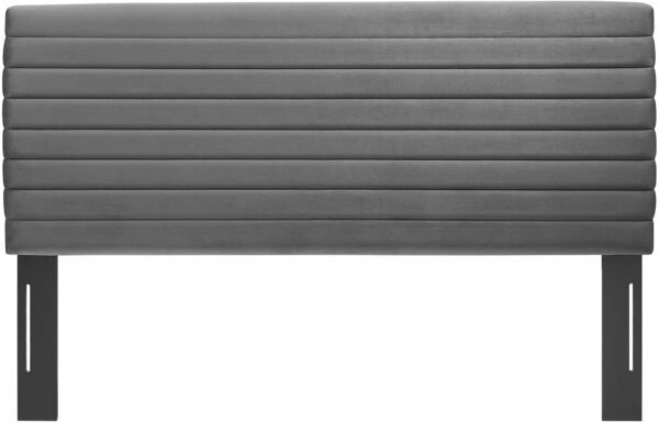 Modway Tranquil Upholstered Wood & Fabric Twin Headboard in Gray - Image 4