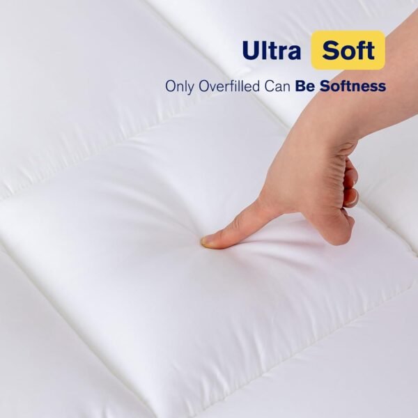 Ultimate Comfort and Cooling: 100% Cotton 2" Thick Twin XL Mattress Topper - Luxurious Softness, Good for Back Pain, Revolutionary Cooling Technology, No-Slip Design, Ideal for Deep Sleep Mattress Pad - Image 5