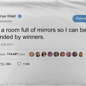 Banger – Kanye West Rapper Funny Mirrors Tweet – I Need A Room Full Of Mirrors So I Can Be Surrounded By Winners – Motivational Inspirational Office Gym Wall College Dorm Room Decor Design on a 3X5