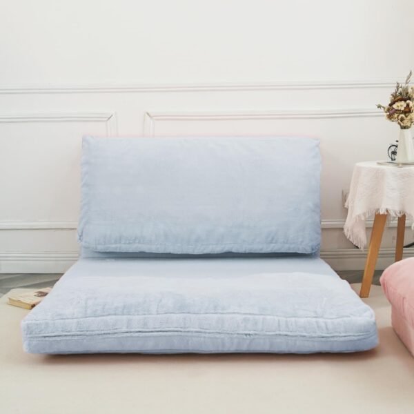 N&V Medium Folding Matress Sofa Bean Bag Bed, Foam Filling Folding Matress Sofa, Includes Removable and Machine Washable Cover, Soft Premium Faux Fur, Medium, Grey - Image 8