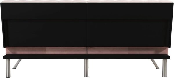 DHP Emily Futon With Chrome Legs, Pink Velvet - Image 8