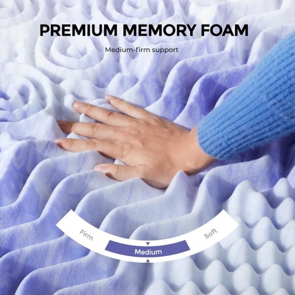 Dreamsmith 3 Inch 7-Zone Twin XL Memory Foam Mattress Topper, Cooling Gel Infused Foam Mattress Topper Twin for Back Pain, CertiPUR-US Certified - Image 5