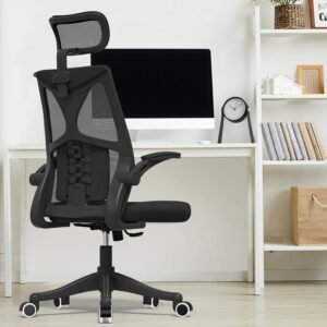 Ergonomic Office Chair – Comfy Desk Chairs with Wheels and Arms, 350LB Heavy Duty Mesh Computer Chairs with Comfortable Head Lumbar Back Support for Office, Bedroom, Study and College Dorm