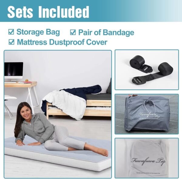 KIAYACI Japanese Floor Mattress for Tent Camping Mattresses for Tents Roll Up Mattress Floor Mattress for Adults - Image 7