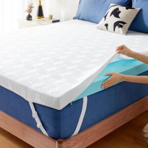 Dreamsmith Gel Memory Foam Mattress Topper, 3-Inch Twin XL, Breathable Pressure Relief Cooling Mattress Topper, Washable Cover with Elastic Straps & Non-Slip Bottom, CertiPUR-US Certified