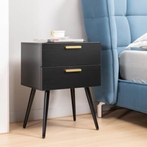 Modern Nightstand, Modern 2-Drawer Side Table, Stylish and Exquisite End Table/Bedside Table for Bedroom, Living Room, Office and College Dorm