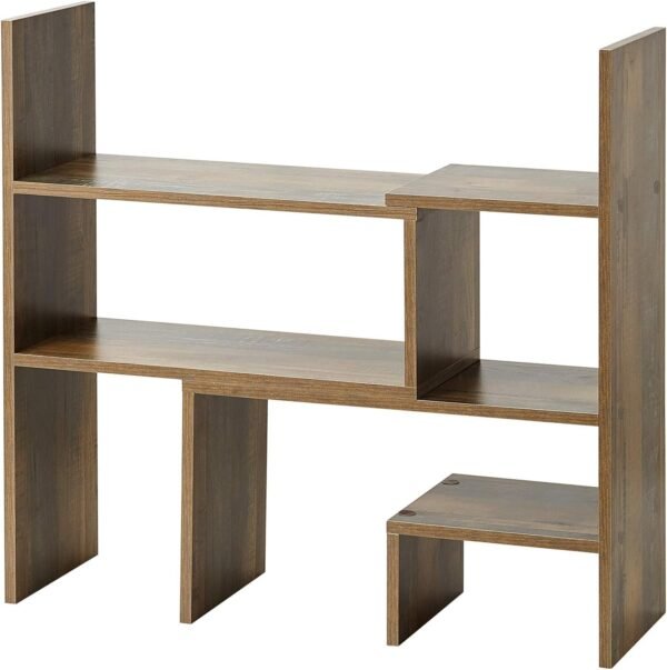 Yak About It Compact Adjustable Dorm Desk Bookshelf - Rustic - Image 4