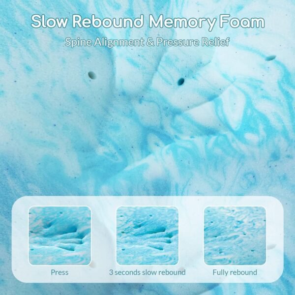 Airdown Mattress Topper, 2 Inch Gel Infused Memory Foam Mattress Topper, Twin - Image 3
