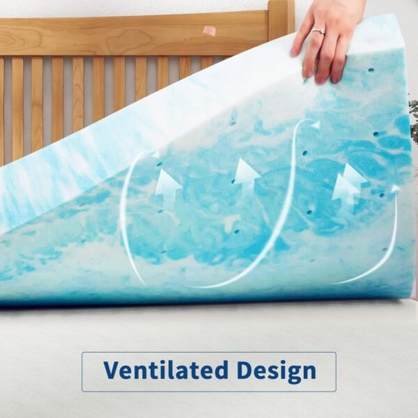 2 Inch Memory Foam Mattress Topper Twin XL Size, Gel Mattress Topper with Ventilated Design, CertiPUR-US Certified - Image 3
