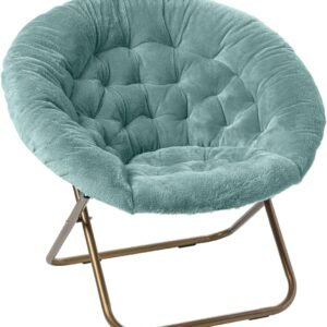 Milliard Cozy Chair/Faux Fur Saucer Chair for Bedroom/X-Large (Blue)