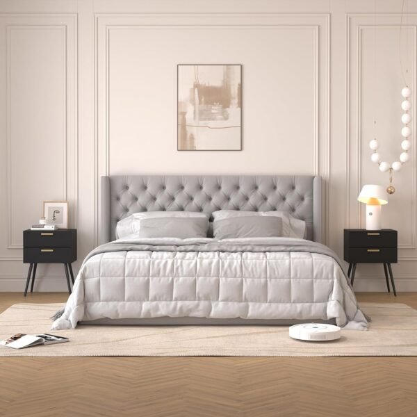 Modern Nightstand, Modern 2-Drawer Side Table, Stylish and Exquisite End Table/Bedside Table for Bedroom, Living Room, Office and College Dorm - Image 6