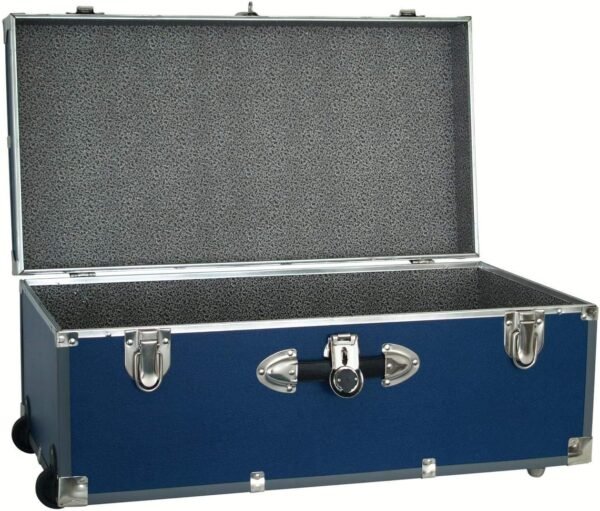 Seward Trunk 30-inch Footlocker Trunk with Wheels Blue - Image 3