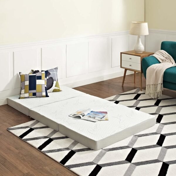 Modway 4” Relax Twin XL Tri-Fold Mattress Topper CertiPUR-US Certified w/ Removable Cover (39"x80”) - Image 2