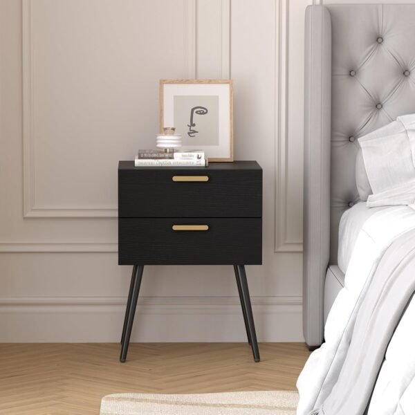 Modern Nightstand, Modern 2-Drawer Side Table, Stylish and Exquisite End Table/Bedside Table for Bedroom, Living Room, Office and College Dorm - Image 9