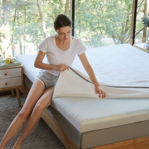 Novilla Twin XL Mattress Topper, 3" Dual Layer Memory Foam Mattress Topper Enhance Cooling, Supportive & Pressure Relieving, with Breathable Cover,Twin XL Size, Yozora, White (NV0T801-3-TXL) - Image 2