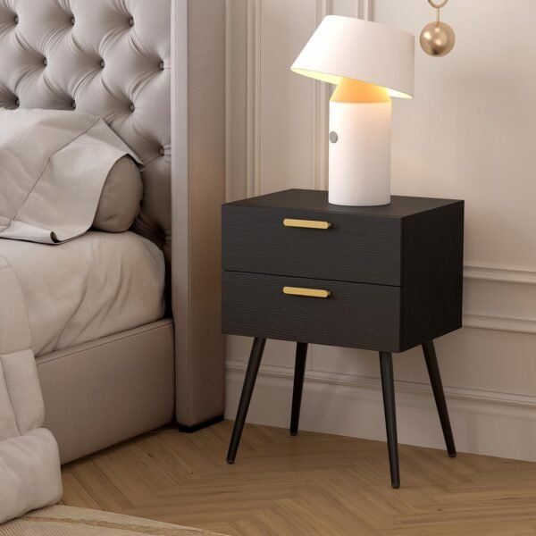 Modern Nightstand, Modern 2-Drawer Side Table, Stylish and Exquisite End Table/Bedside Table for Bedroom, Living Room, Office and College Dorm - Image 3