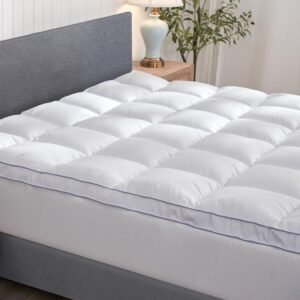 CHUN YI Twin XL Mattress Topper, Extra Thick Mattress Pad Cover for Back Pain, Plush Soft 1000 GSM Down Alternative Overfilled Pillow Top Mattress Topper with Elastic Deep Pocket