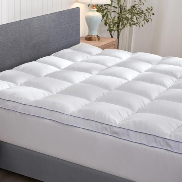 CHUN YI Twin XL Mattress Topper, Extra Thick Mattress Pad Cover for Back Pain, Plush Soft 1000 GSM Down Alternative Overfilled Pillow Top Mattress Topper with Elastic Deep Pocket