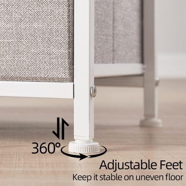Somdot Nightstand, 3 Drawer Dresser for Bedroom, Bedside Table Night Stand End Table with Fabric Bins for Bedroom Nursery Closet Dorm Living Room, Ash Grey - Image 6