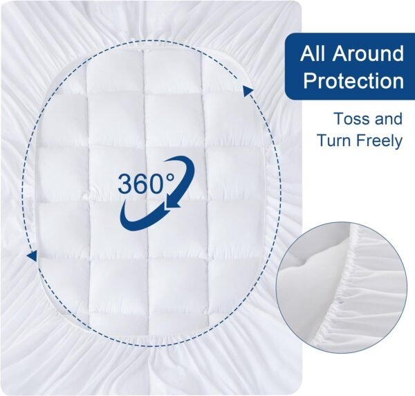 CHUN YI Twin XL Mattress Topper, Extra Thick Mattress Pad Cover for Back Pain, Plush Soft 1000 GSM Down Alternative Overfilled Pillow Top Mattress Topper with Elastic Deep Pocket - Image 6
