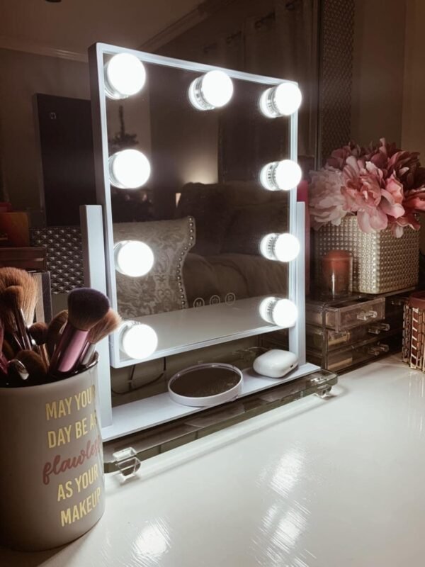 Vanity Mirror with Lights, Makeup Mirror with Lights,3 Color Lighting Modes Detachable 10X Magnification Mirror Touch Control,360°Rotation, White. - Image 6