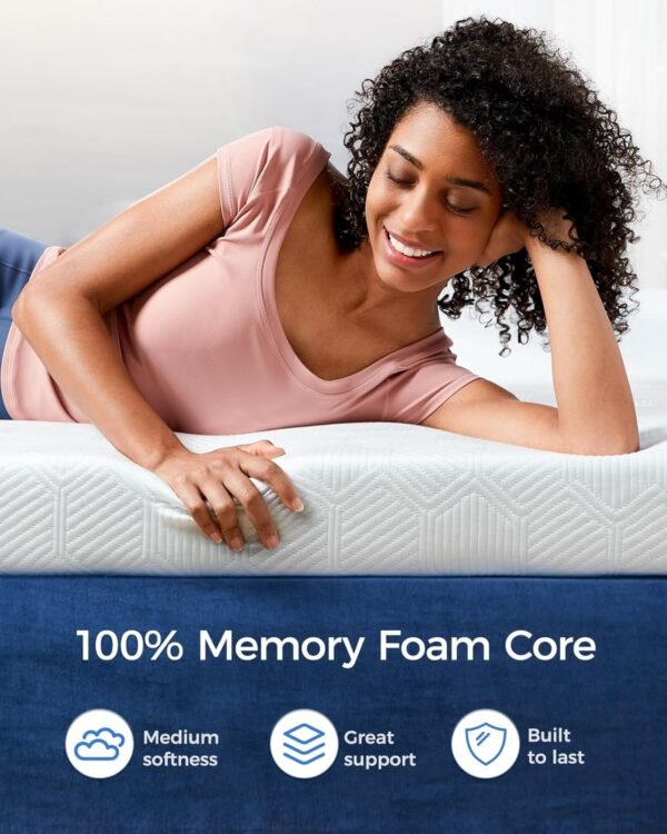 Dreamsmith Gel Memory Foam Mattress Topper, 3-Inch Twin XL, Breathable Pressure Relief Cooling Mattress Topper, Washable Cover with Elastic Straps & Non-Slip Bottom, CertiPUR-US Certified - Image 3