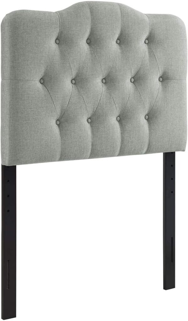 Modway MOD-5160 Annabel Tufted Button Linen Fabric Upholstered Twin Headboard in Gray - Image 3