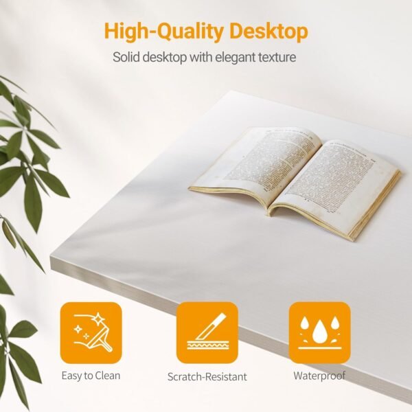 CubiCubi L Shaped Desk, 40 Inch Computer Desk with Reversible Storage Shelves Home Office Corner Desk Study Writing Table, White Top/Black Leg - Image 5
