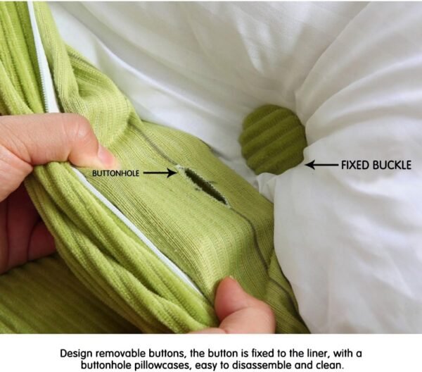 WOWMAX Multifunctional Upholstered Headboard Pillow Twin, Button Tufted Headboard Pillows, Portable Dorm Room Fabric Head Board Removable and Washable Corduroy Purple Corduroy - Image 6