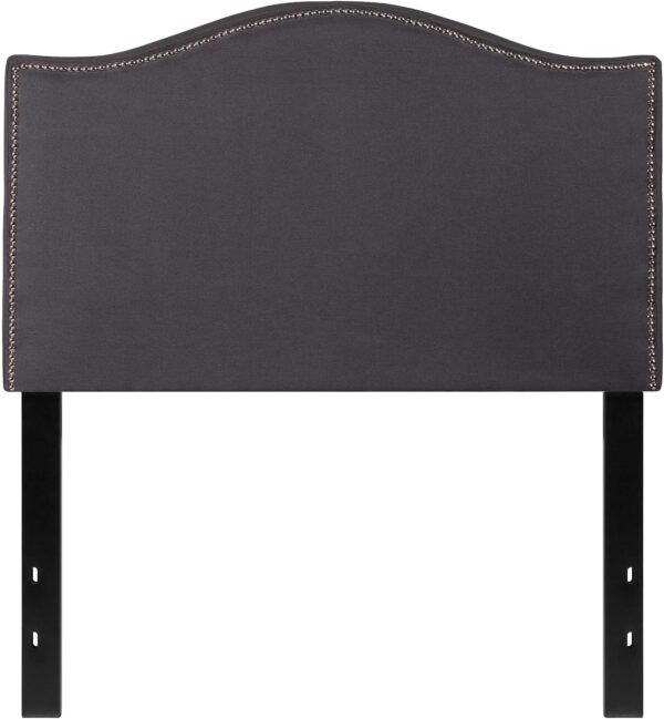 Flash Furniture Lexington Upholstered Twin Size Headboard with Accent Nail Trim in Dark Gray Fabric - Image 4