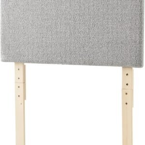 Tavira Allure® Boucle Dorm Headboard with Legs – Light Gray + Silver