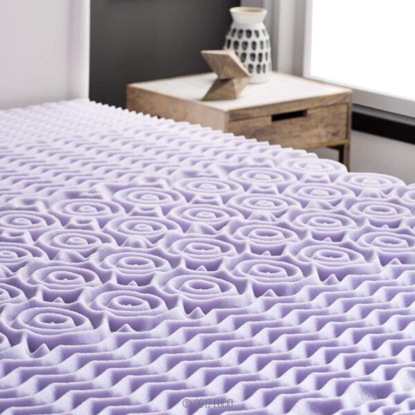 LUCID 2 Inch 5 Zone Lavender Memory Foam Twin XL Mattress Topper - Image 2