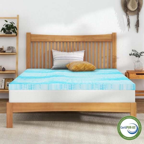 2 Inch Memory Foam Mattress Topper Twin XL Size, Gel Mattress Topper with Ventilated Design, CertiPUR-US Certified - Image 2
