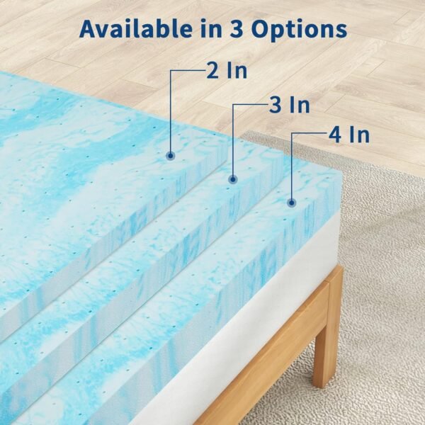 2 Inch Memory Foam Mattress Topper Twin XL Size, Gel Mattress Topper with Ventilated Design, CertiPUR-US Certified - Image 5