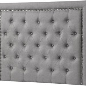 Tavira Allure® College Dorm Headboard – Tufted Rivet – Linen Gray