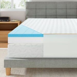 Maxzzz Twin XL Mattress Topper 4 Inch – Firm to Extra Firm Memory Foam Mattress Topper, High Density Foam Topper for College Dorm Bed, Extra Long XL Single Bed Toppers with Pillow Top Cover