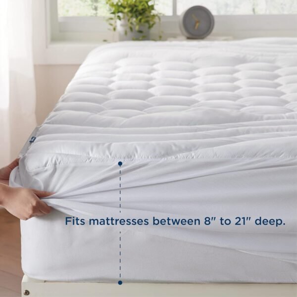 Bedsure White Twin XL Mattress Pad Bundle Twin XL Sheets for College Dorm - Image 3