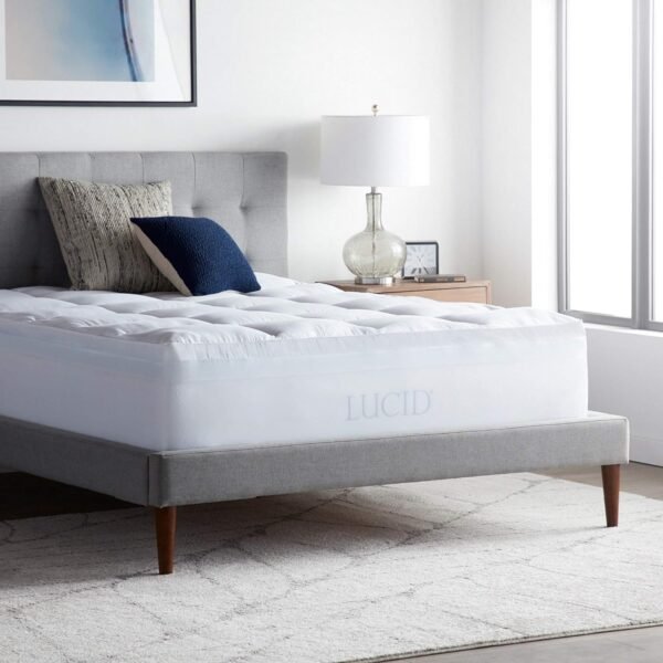 LUCID Down Alternative and Gel Memory Foam Mattress Topper, Twin XL, 4 Inch, Three Toppers in One - Image 7