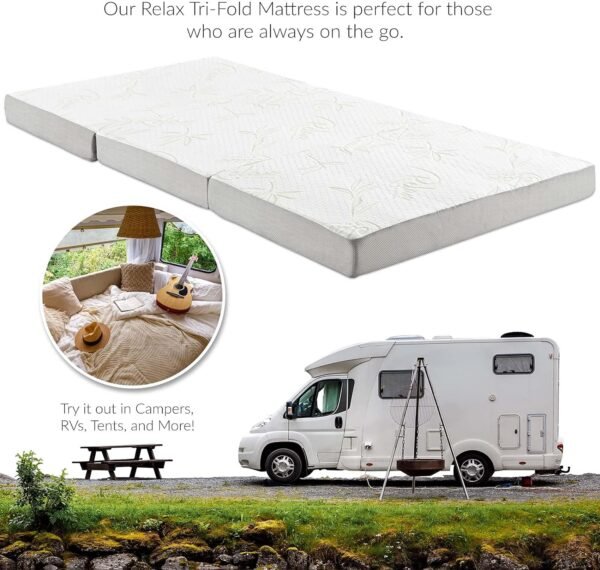 Modway 4” Relax Twin XL Tri-Fold Mattress Topper CertiPUR-US Certified w/ Removable Cover (39"x80”) - Image 8